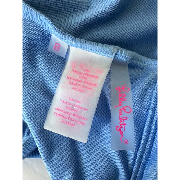LILLY PULITZER Isle Lattice One Piece Swimsuit Style #001234 Blue Size 8 - Picture 7 of 7